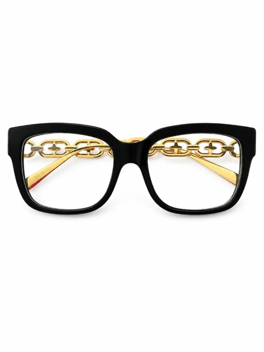 Black and Gold Chain Link Eyeglass Frames 55-18-143